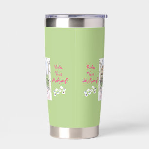 Whimsical Paris and Eiffel Tower MAHJONG Parlez Insulated Tumbler