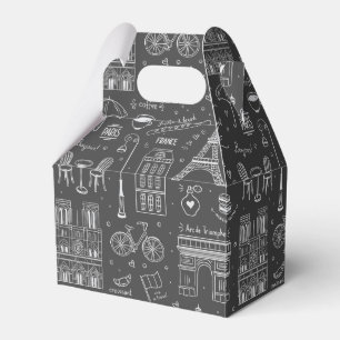 Whimsical Paris Doodles Pattern  Favor Boxes