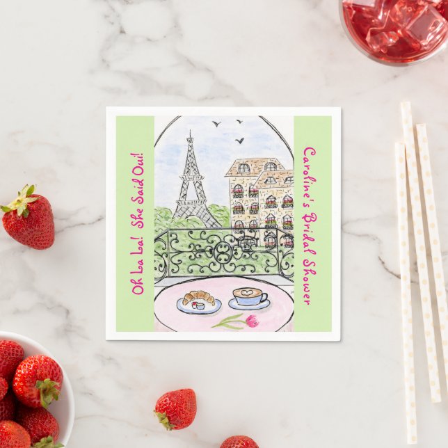 Whimsical Paris Eiffel Tower BRIDAL SHOWER  Napkins (Insitu)