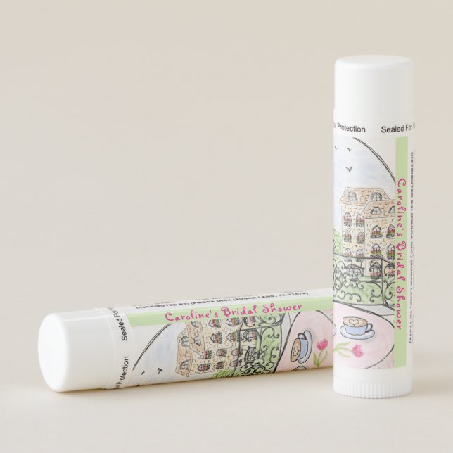 Whimsical Paris Eiffel Tower BRIDAL SHOWER Natural Lip Balm (Rotated Right)
