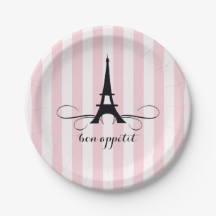 Whimsical Paris Eiffel Tower Bridal Shower Paper Plates