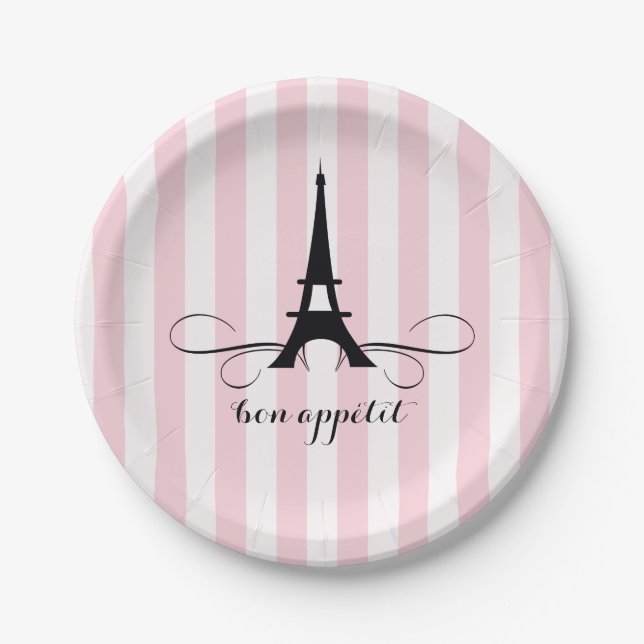 Whimsical Paris Eiffel Tower | Bridal Shower Paper Plates (Front)