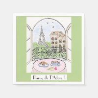 Whimsical Paris Eiffel Tower I Adore You!