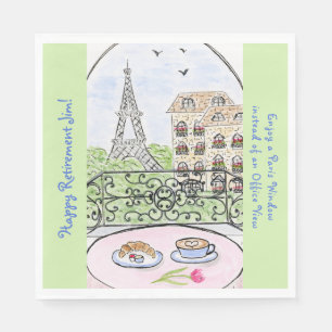 Whimsical Paris Eiffel Tower RETIREMENT Name Napkins