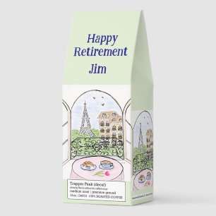 Whimsical Paris Eiffel Tower RETIREMENT Roasted Coffee