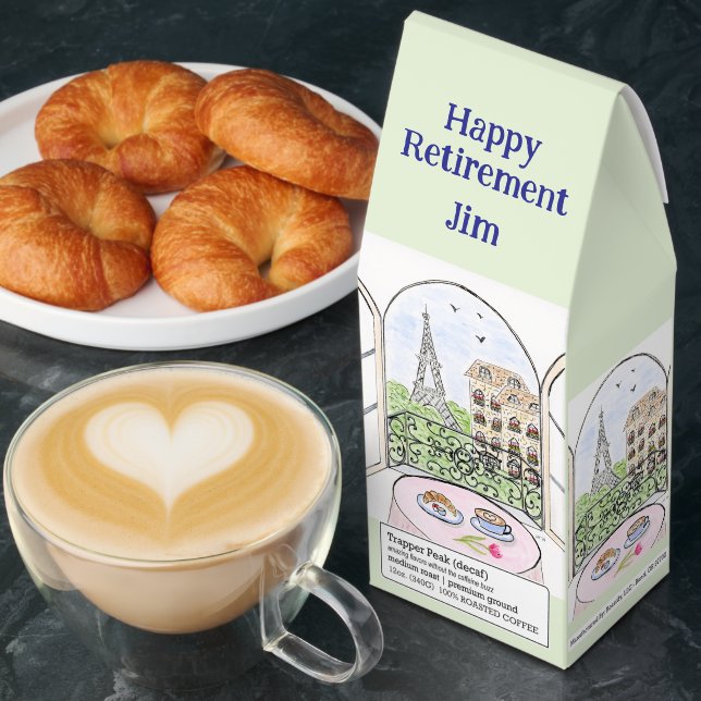 Whimsical Paris Eiffel Tower RETIREMENT Roasted Coffee (Breakfast)