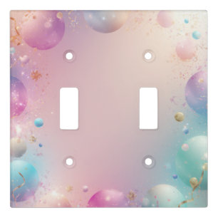 Whimsical Pastel Balloon Party Abstract Light Switch Cover