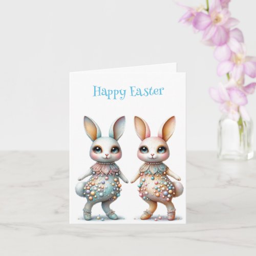 Whimsical Pastel Bunnies Downloadable Easter Card