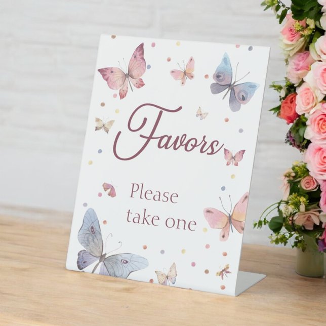 Whimsical Pastel Butterfly Favor Display Sign (Creator Uploaded)