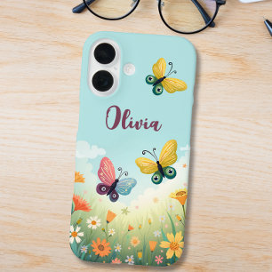 Whimsical Pastel Butterfly Garden iPhone 16 Case