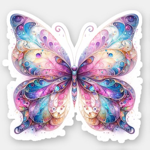Whimsical Pastel Butterfly Stickers