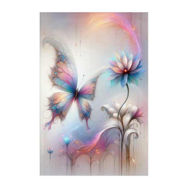 Whimsical Pastel Butterfly Wall Art (Front)