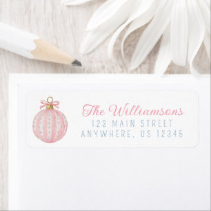 Whimsical Pastel Christmas Ornaments Address Label