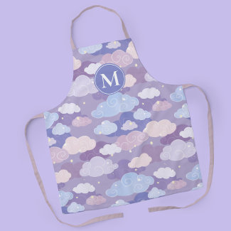 Whimsical Pastel Clouds and Stars Pattern
