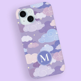Whimsical Pastel Clouds and Stars Pattern
