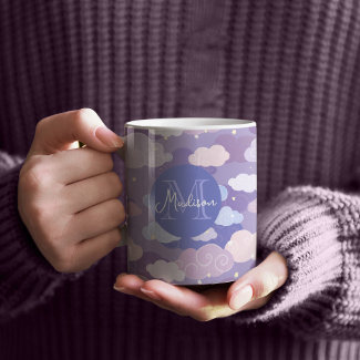 Whimsical Pastel Clouds and Stars Pattern