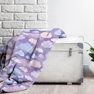 Whimsical Pastel Clouds and Stars Pattern
