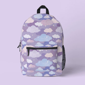 Whimsical Pastel Clouds and Stars Pattern