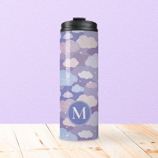 Whimsical Pastel Clouds and Stars Pattern