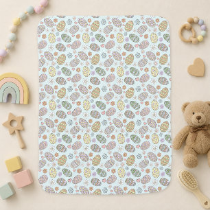 Whimsical Pastel Cute Easter Eggs Floral Patter Baby Blanket