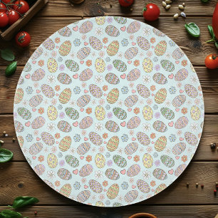Whimsical Pastel Cute Easter Eggs Floral Patter Cutting Board
