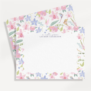 Whimsical Pastel Floral Note Card