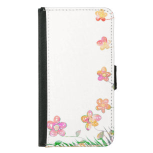 Whimsical Pastel Flower Samsung Galaxy S5 Wallet Case