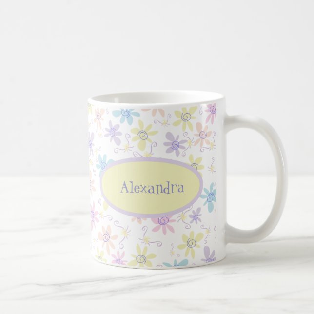 Whimsical Pastel Flowers Coffee Mug (Right)