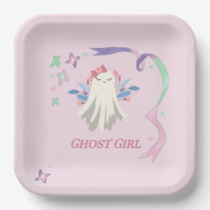 Whimsical Pastel Ghost Girl Halloween Party  Paper Plates