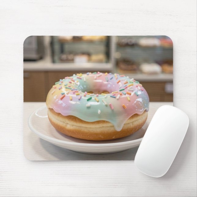 Whimsical Pastel Glass Glaze Donut   Mouse Pad (With Mouse)