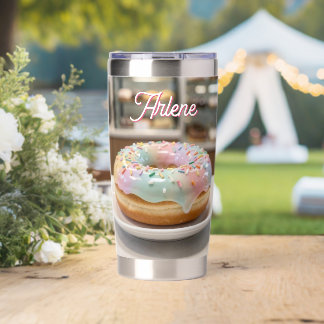 Whimsical Pastel Glass Glaze Donut Wrap Insulated Tumbler