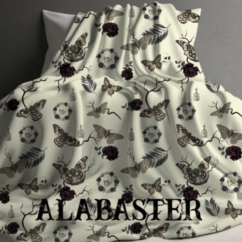 Whimsical Pastel Goth Personalized Baby Moth   Fleece Blanket