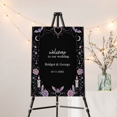 Whimsical Pastel Gothic Kawaii Wedding welcome Foam Board