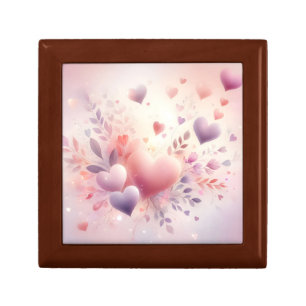 Whimsical Pastel Hearts Romantic Floral Love Gift Box
