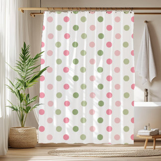 Whimsical Pastel Polka Dot  Shower Curtain