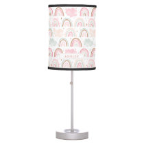 Whimsical Pastel Rainbow Pattern Table Lamp