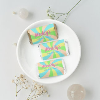 Whimsical pastel retro kid's custom hershey's miniatures