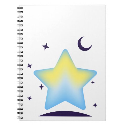 Whimsical Pastel Star and Moon Nursery Notebook