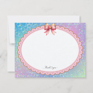 Whimsical Pastel "Thank You" Note Card