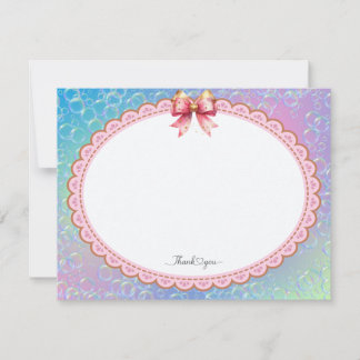 Whimsical Pastel "Thank You" Note Card