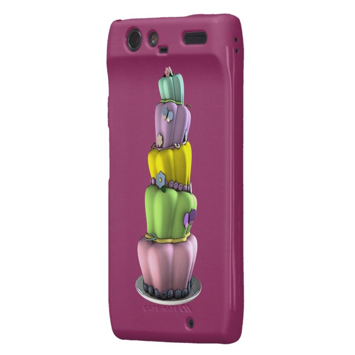 Whimsical Pastel Topsy Turvy Cake Droid RAZR Cover