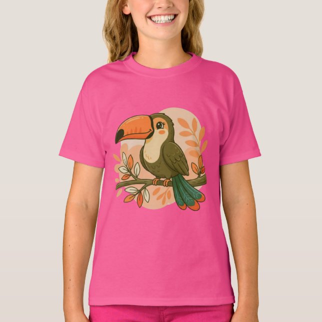 Whimsical Pastel Toucan T-Shirt (Front)