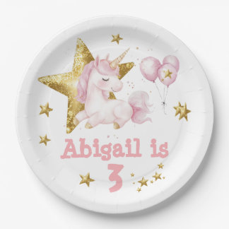 Whimsical Pastel Unicorn Pony Party Paper Plates