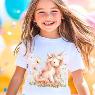 Whimsical pastel unicorn wildflower T-Shirt