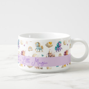 Whimsical Pastel Unicorns and Castles Fantasy Bowl