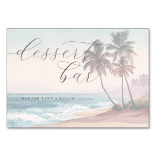 Whimsical Pastel Watercolor Beach Waves Table Number