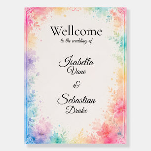 Whimsical Pastel Watercolor Romance Wedding Foam Board