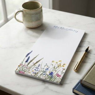 Whimsical Pastel Watercolor Teacher Appreciation Magnetic Notepad
