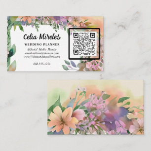 Whimsical Pastel Watercolor Wildflower Wedding Enclosure Card