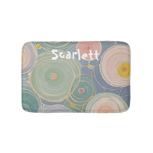 Whimsical Pastel Whirls Bath Mat